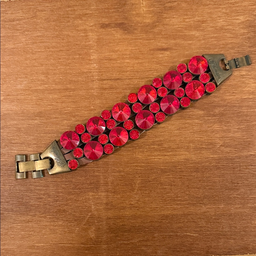 Chunky  Red Crystal Bracelet by Plunder Design